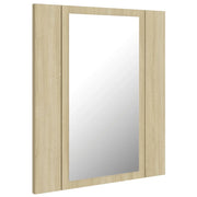 Mobiletto specchio da bagno con illuminazione a LED 40 x 12 x 45 cm acrilico beige 02_0006746