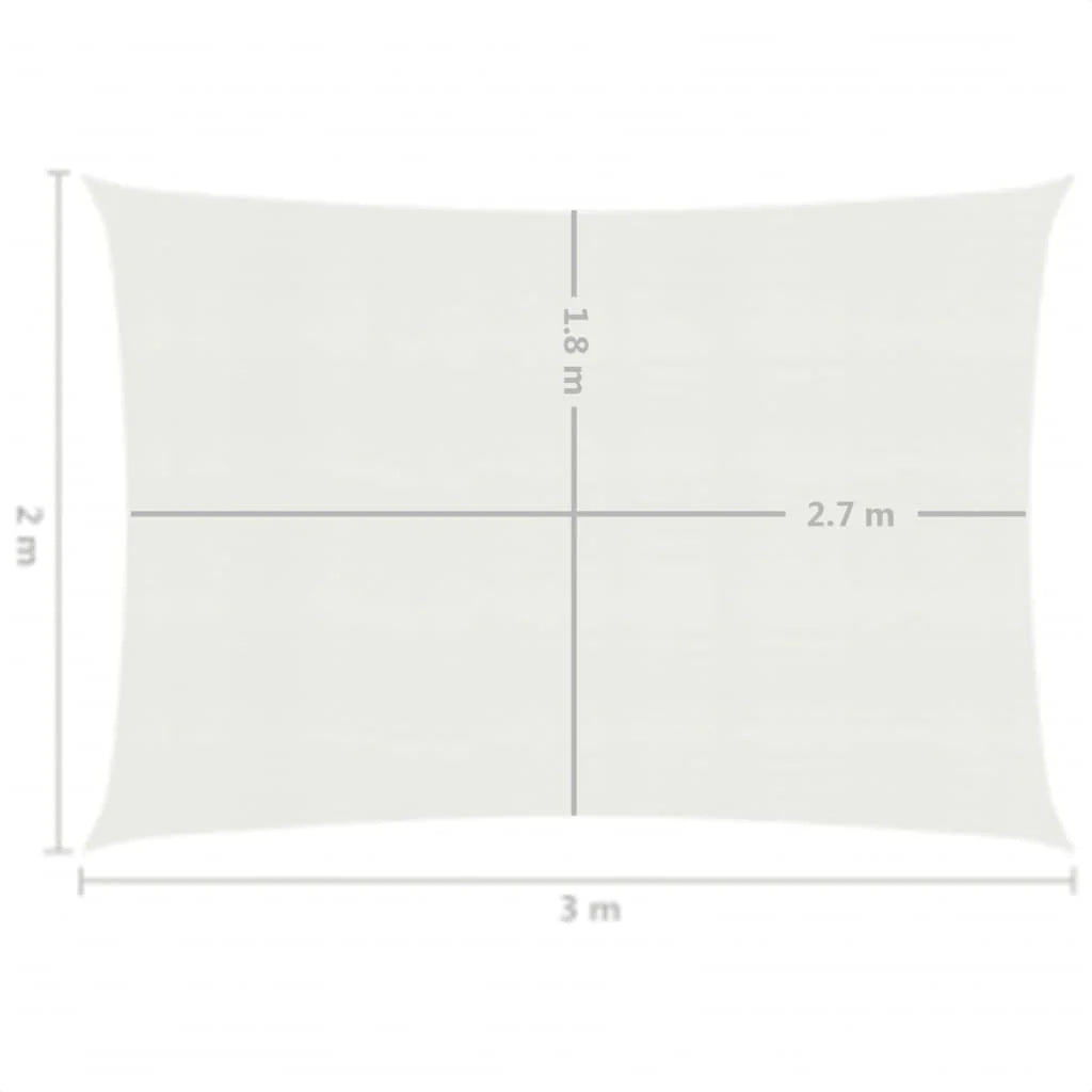 Vela ombreggiante/ombrellone 160 g/m² 2 x 3 m HDPE bianco 02_0009005