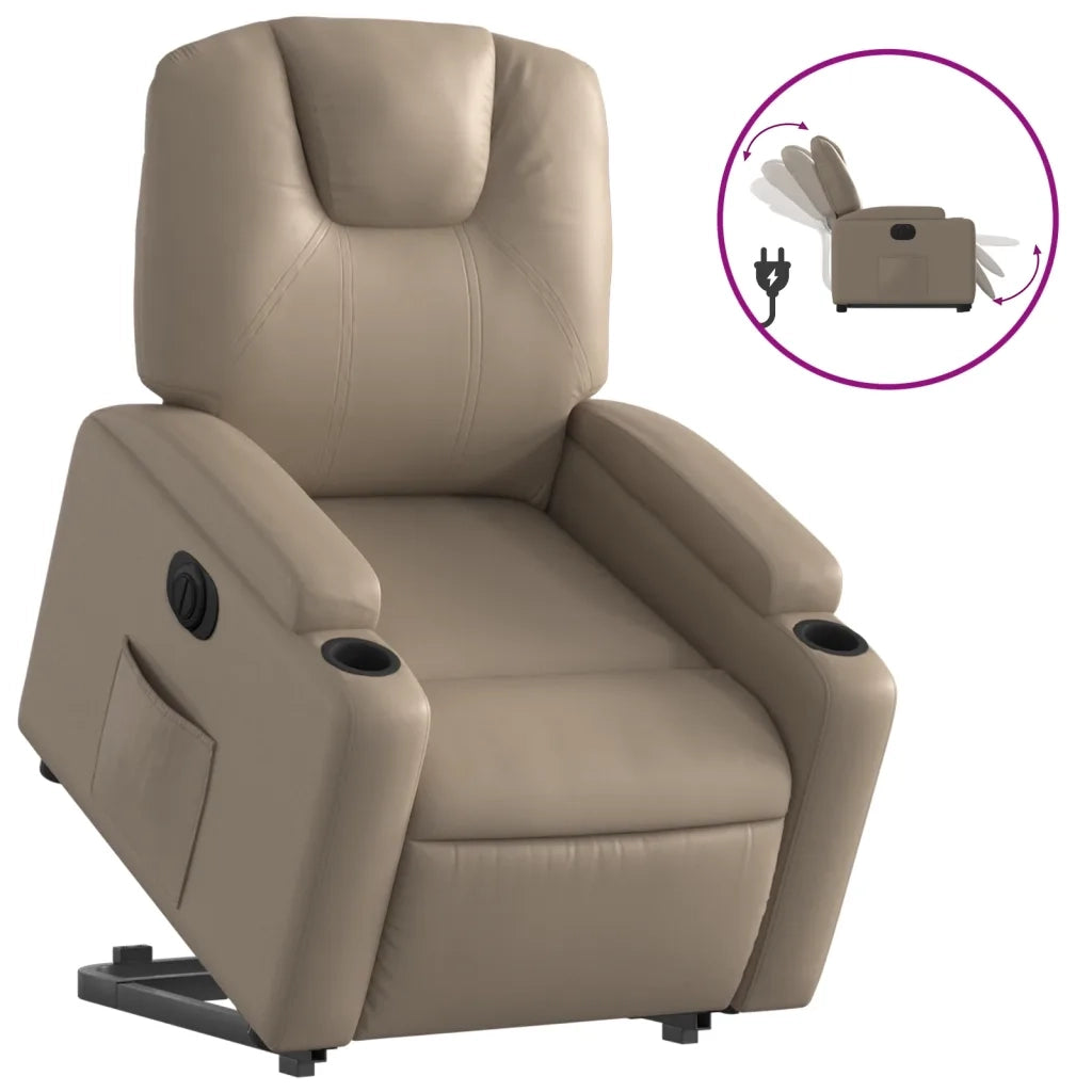 Poltrona Alzapersona Reclinante Elettrica Cappuccino Similpelle 3204450