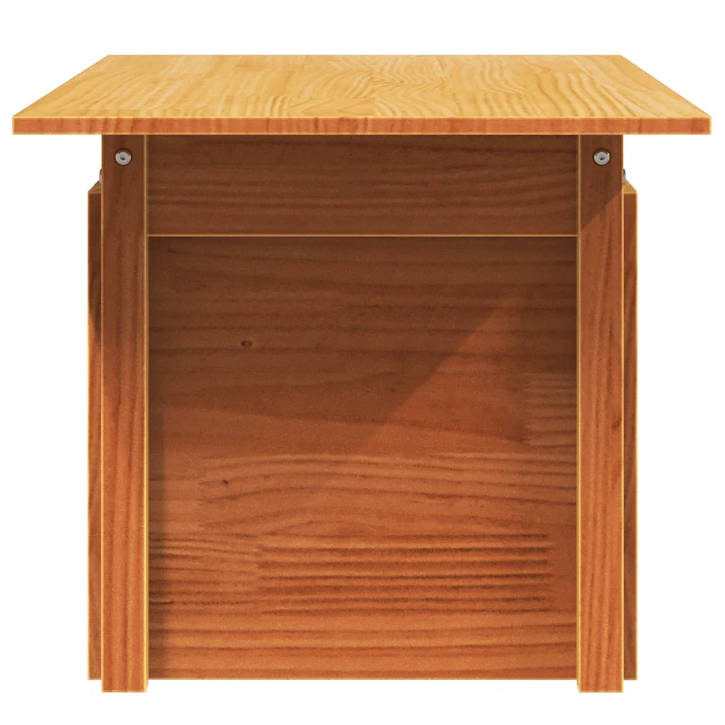 Tavolino da Giardino-Tavolo da Esterno Marrone Cera 100x50x75cm Legno Massello Pino
