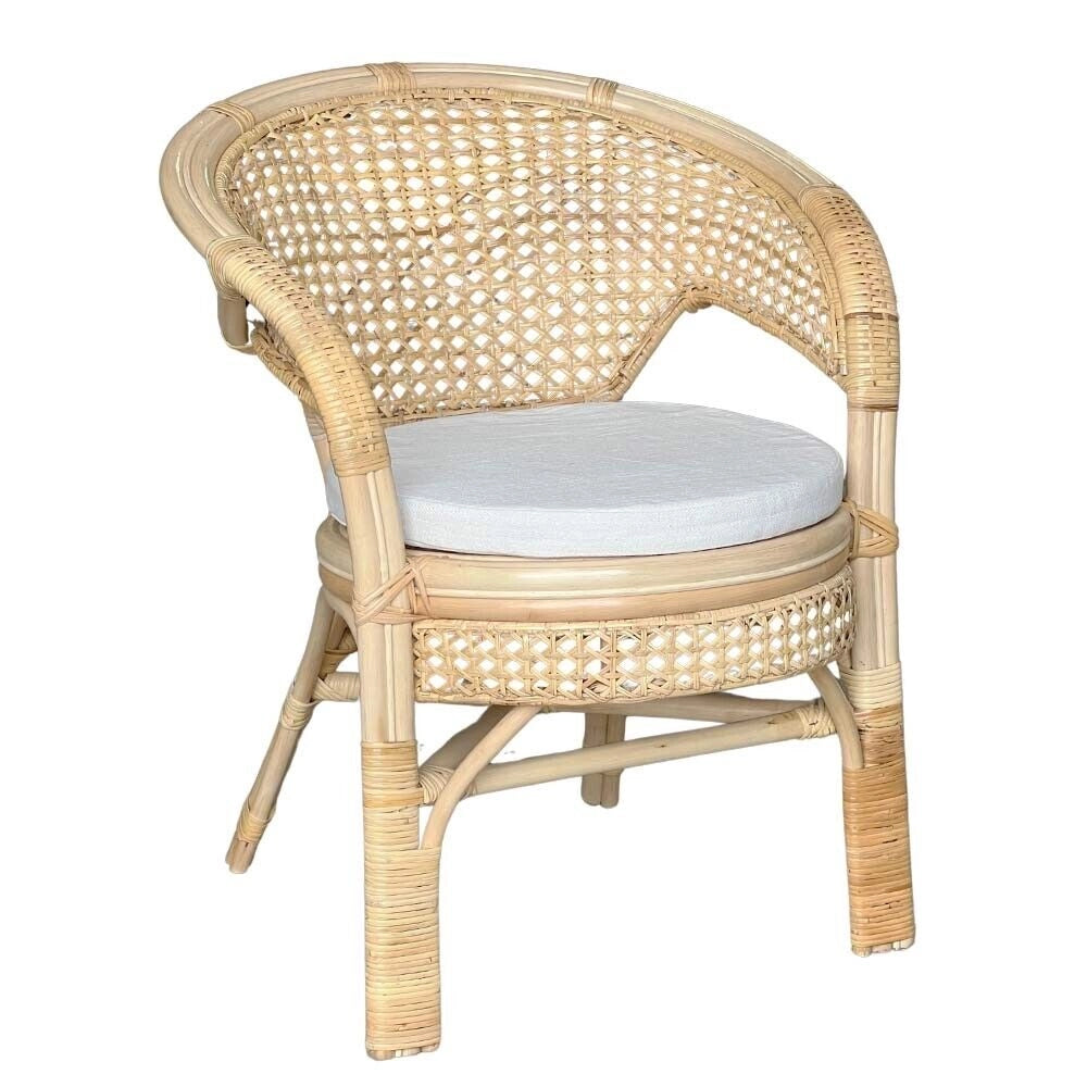 Salotto Amanda in legno di bambu e paglia di vienna con 2 poltrone e 1 tavolino