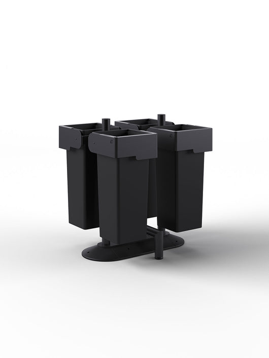 Portarifiuti Quadruplo su Base 4 Contenitori da 53 L 85x78x97,5 cm Grigio Antracite