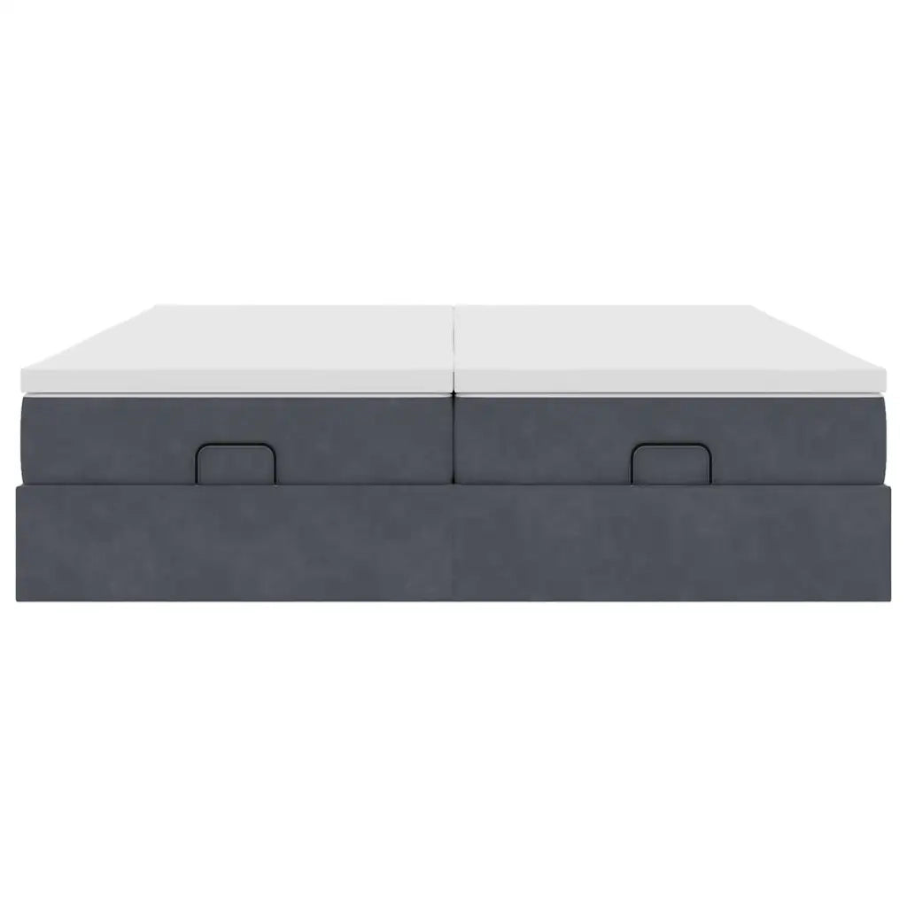 Struttura Letto Pouf con Materassi 200x200 cm Velluto