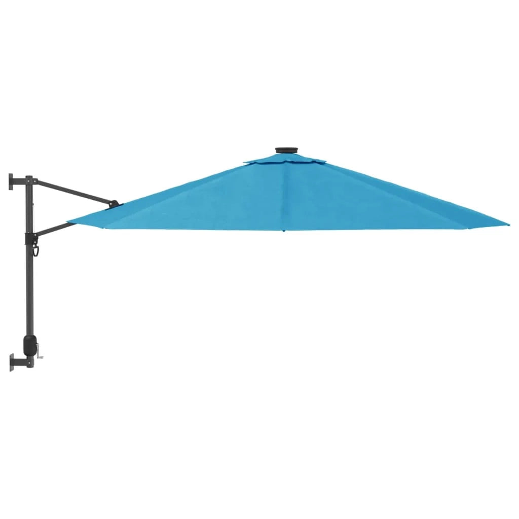 Ombrellone da parete con LED 290 cm blu 02_0008678