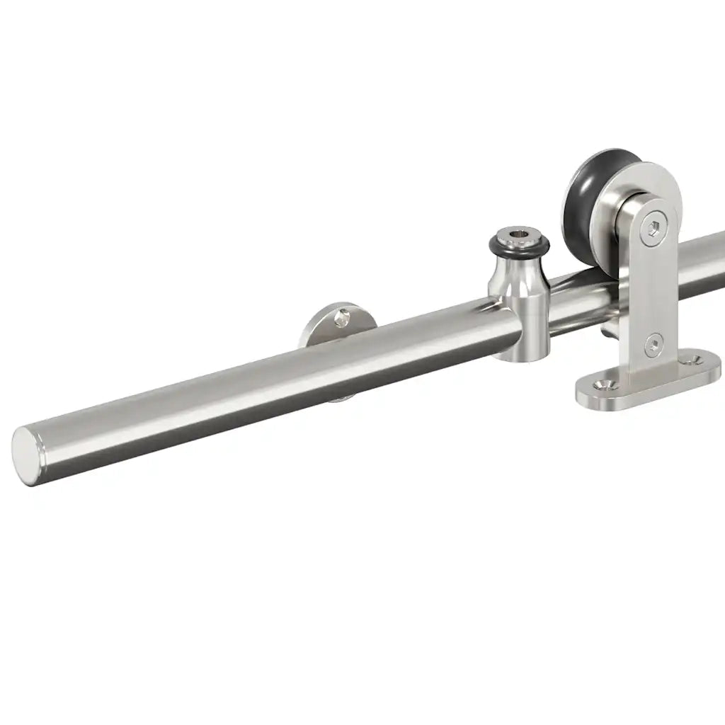Kit Binari Porta Scorrevole 200 cm Acciaio Inossidabile Argento 4009691