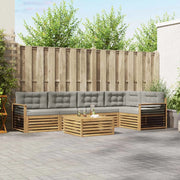 Set di divani da esterno 6 pcs Bianco e Grigio Chiaro