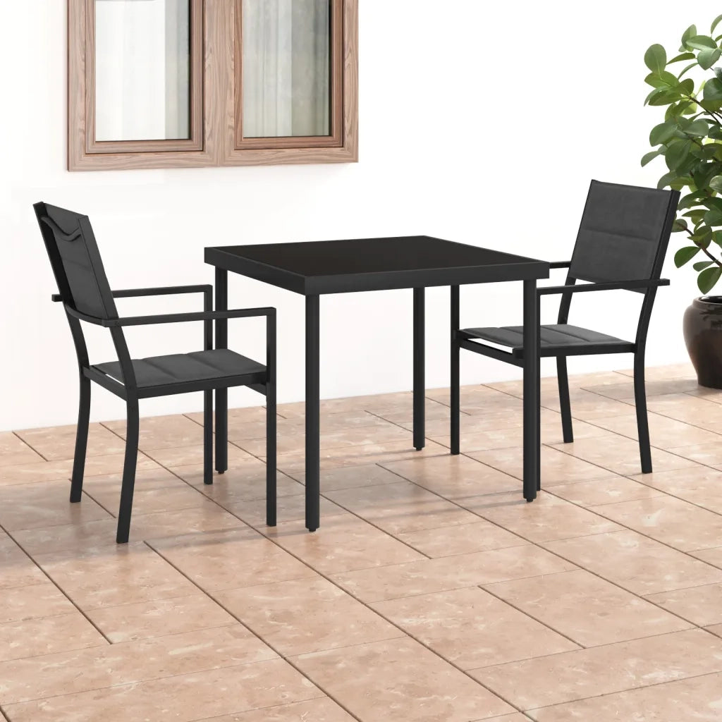Set da Pranzo da Giardino 3 pz | Set Salotto da Giardino in Acciaio