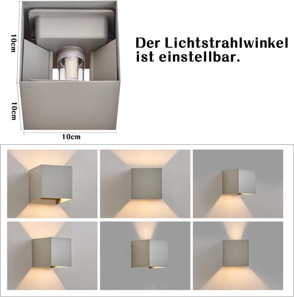 ZMH Lampada da parete a LED per interni 2ER lampada da parete per esterni luce moderna su e giù per il corridoio