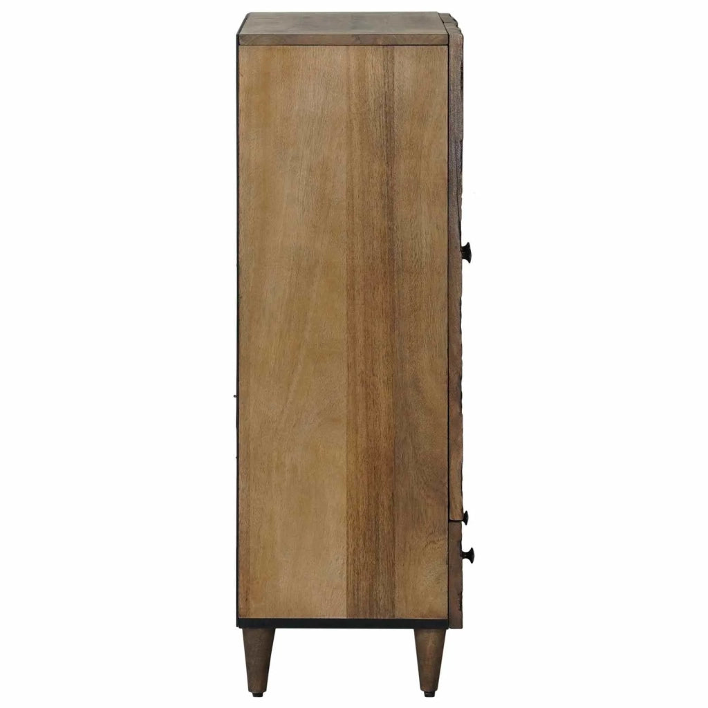 Credenza | Mobile Alto Marrone 60 x 33,5 x 100 cm Legno di mango massello