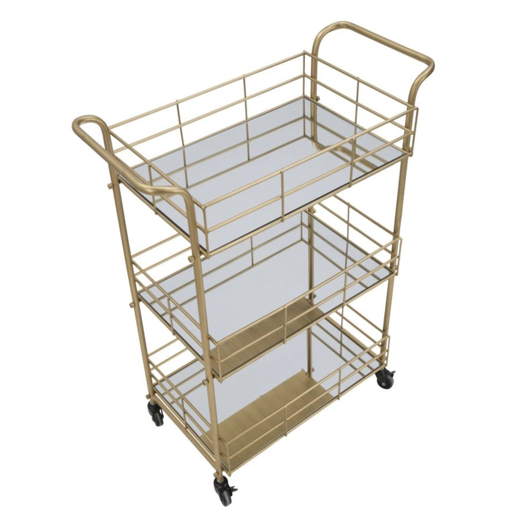 Carrello VKH4, Oro, Metallo, 60x30,5x80 cm