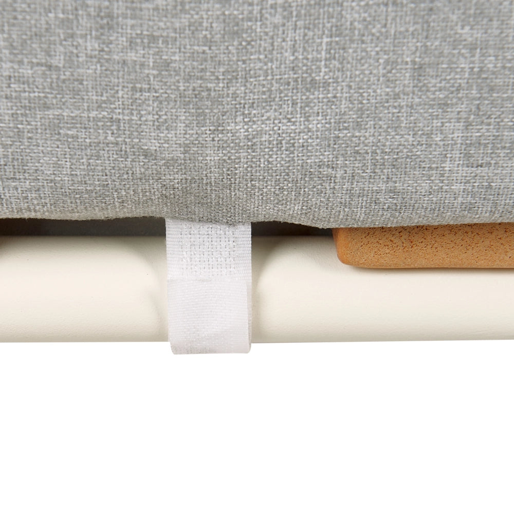 Pouf da giardino con struttura in metallo e cuscino a doghe in legno sintetico Grigio  74 x 74 cm stile elegante