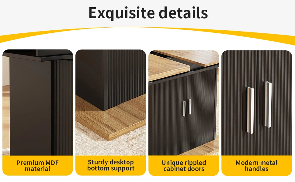 Tavolo da Pranzo Allungabile con Ripiani ¨C MINIMAL ¨C 140x70 cm, Naturale/Nero