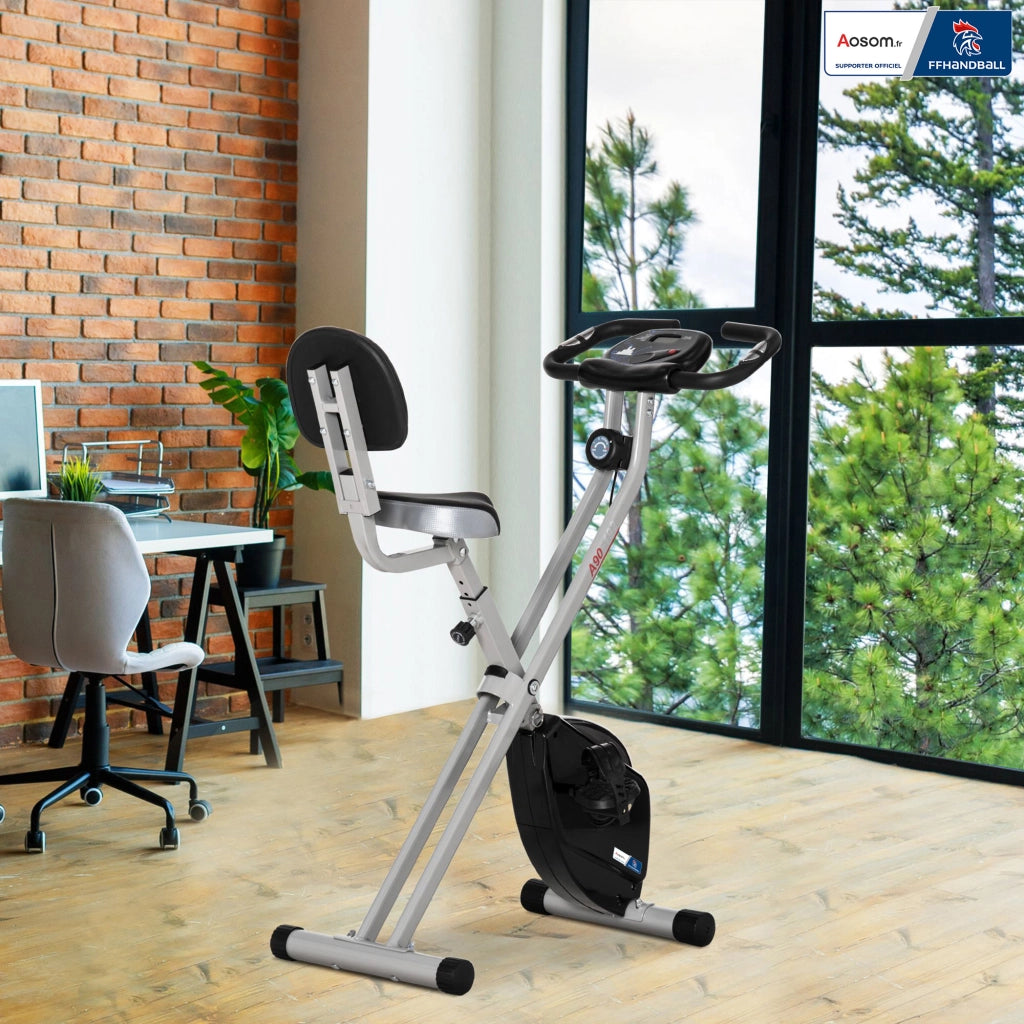 Bicicletta da camera pieghevole ¨C zephmum ¨C 8 livelli resistenza, sella regolabile, grigio