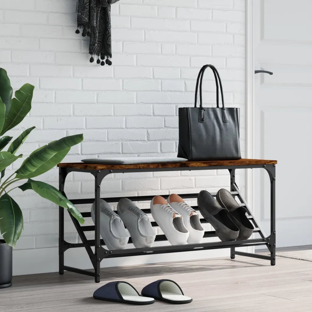 Scarpiera | Mobile per scarpe Rovere Fumo 90x30x45 cm in Legno Multistrato