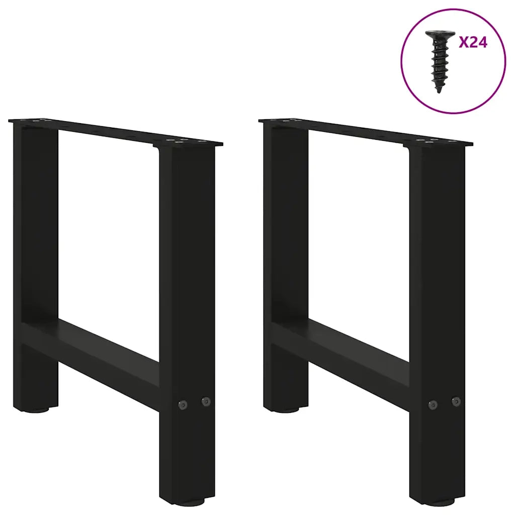 Gambe per Tavolino da Caff¨¨ Nere 2 pz-Set di 2 Gamba per Tavolo 60x(42-43) cm Acciaio