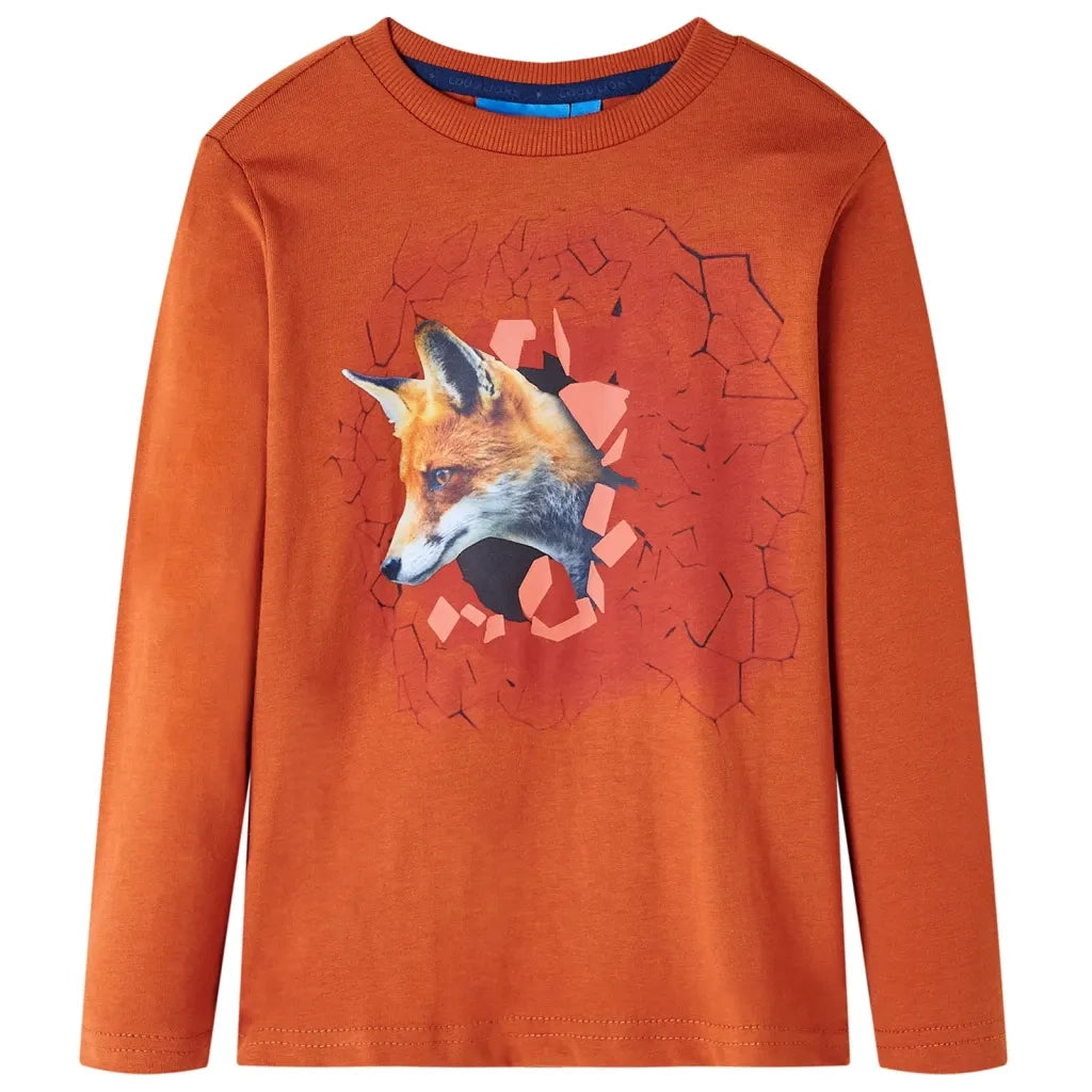 Maglietta da Bambino Maniche Lunghe Ruggine Chiaro 104