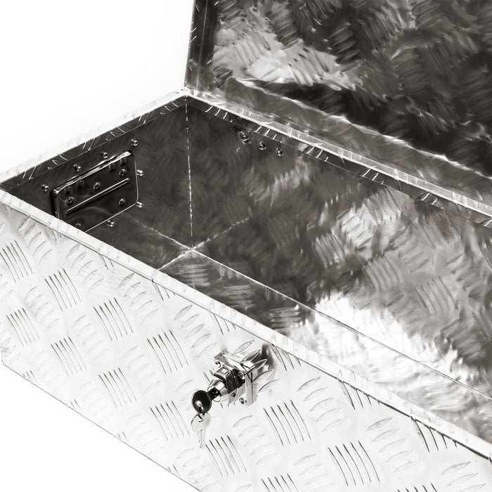 Baule in alluminio portattrezzi Cassa Box per attrezzi utensili 76x32x24,5cm