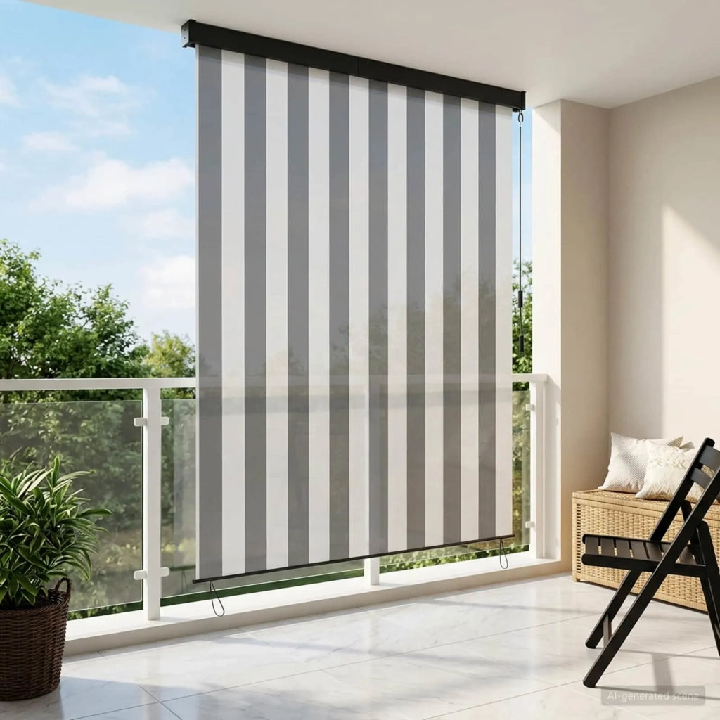 Tenda a rullo Antracite e Bianco 180 x 250 cm 42037200