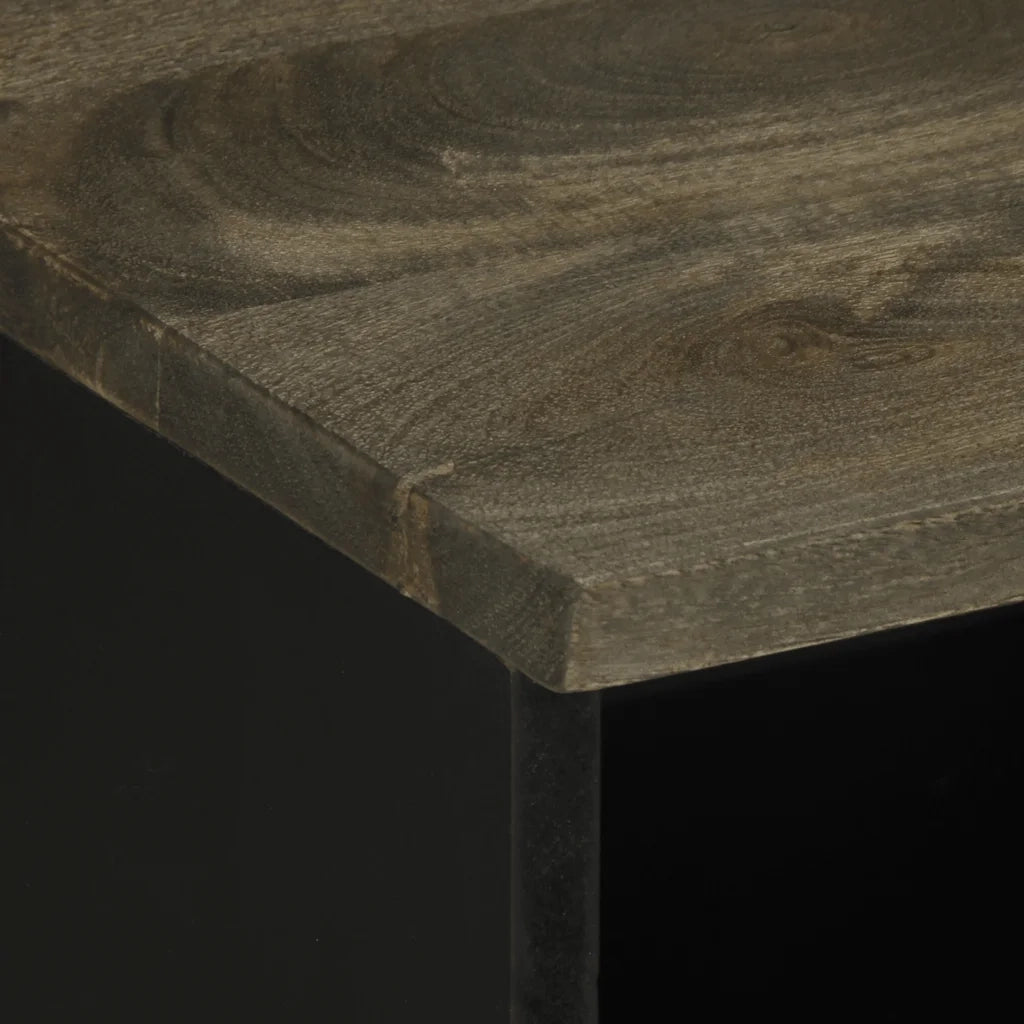 Mobile Porta TV Nero 100x33x46 cm in Legno Massello di Mango 4017700