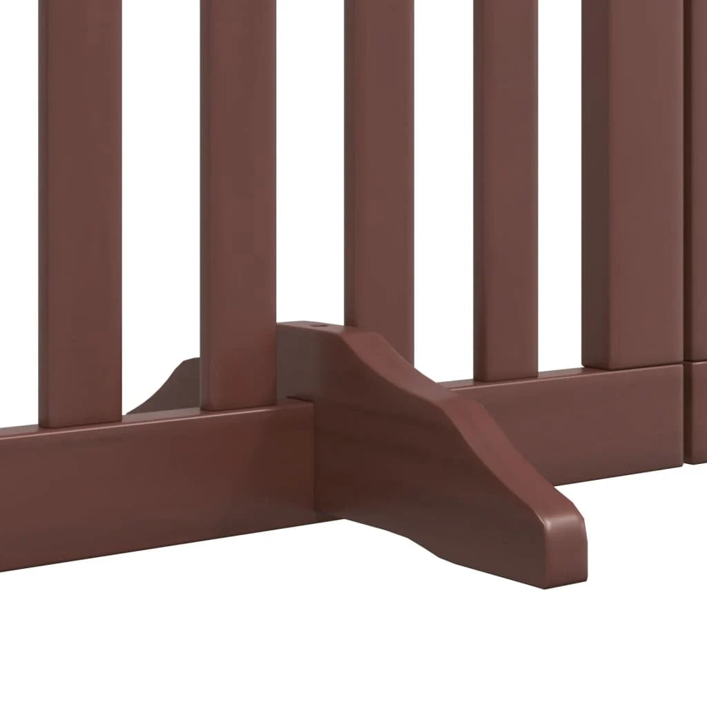 Cancelletto di sicurezza per animali domestici porta pieghevole 9 pannelli legno di pioppo marrone 02_0023275