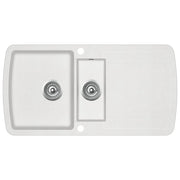 Lavello cucina doppio 96 x 50 cm vasca in granito bianco 02_0002340