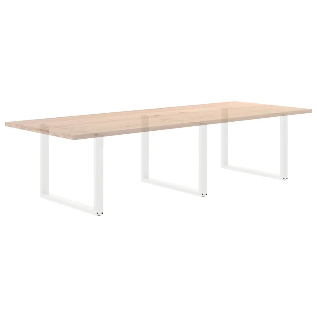 Gambe per tavolo da pranzo a forma di U 3 pz bianche 100x(72-73) cm in acciaio 4013213