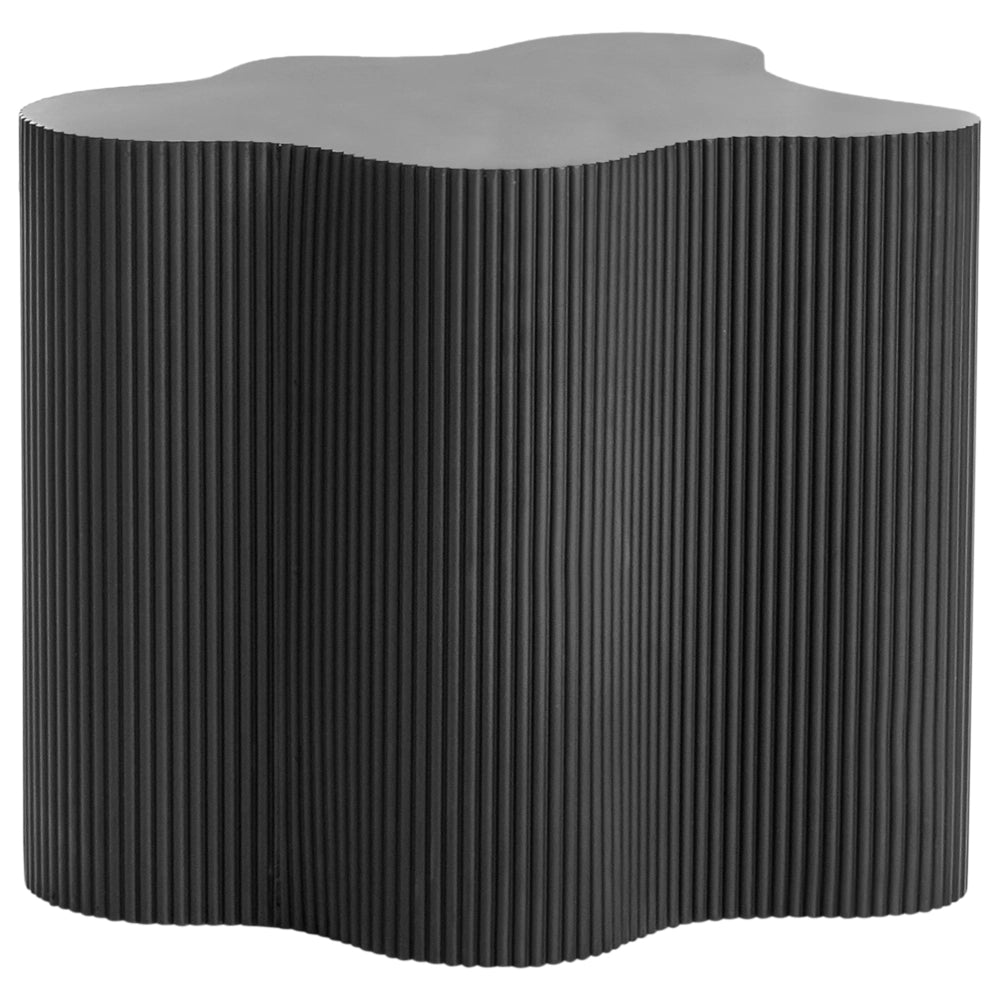 Tavolino con piano in MDF bianco design scanalato 40 x 50 cm nero stile moderno Soggiorno