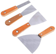 Schraper per Pareti 4 in 1 - Olio per Dipinti Schraper - Fusto in Acciaio Inossidabile e Legno - Maniglia Ergonomica - Utilizzo Multifunzionale - Spatola per Smaltimento Vernici