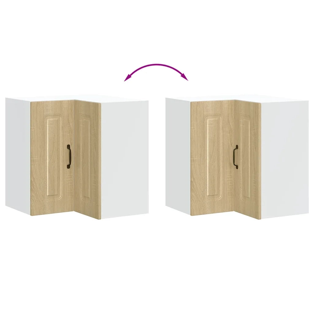 Pensile angolare da cucina 57 x 57 x 60 cm ampio spazio contenitivo design pratico legno ingegnerizzato rovere Sonoma 02_0050025