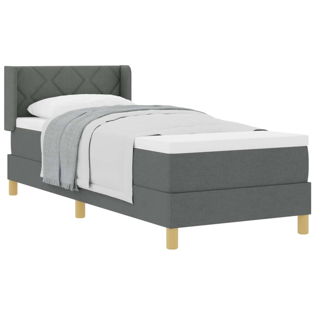 Letto a molle con materasso Grigio scuro 200 x 80 cm Tessuto 3341322