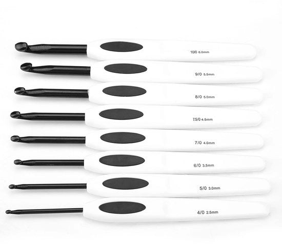 Set di Aghi per Maglia Ergonomico da 8 pezzi - Manico in Alluminio - Manico morbido - Ideale per Principianti - Design semplice - Aghi per Maglia