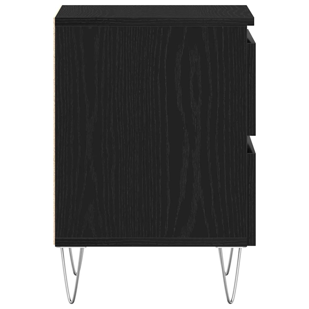 Armadio da Notte Rovere nero 40 x 35 x 50 cm Legno multistrato 863486