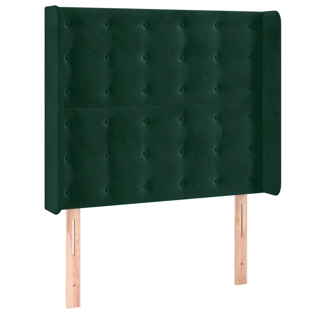 Testiera | Testata a LED Verde Scuro 93x16x118/128 cm in Velluto