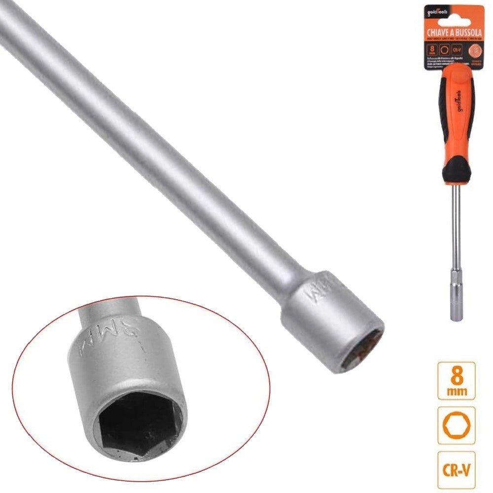 Trade Shop - Chiave A Bussola Esagonale 8 Mm Cacciavite Cr-v Con Impugnatura Ergonomica 94865 -