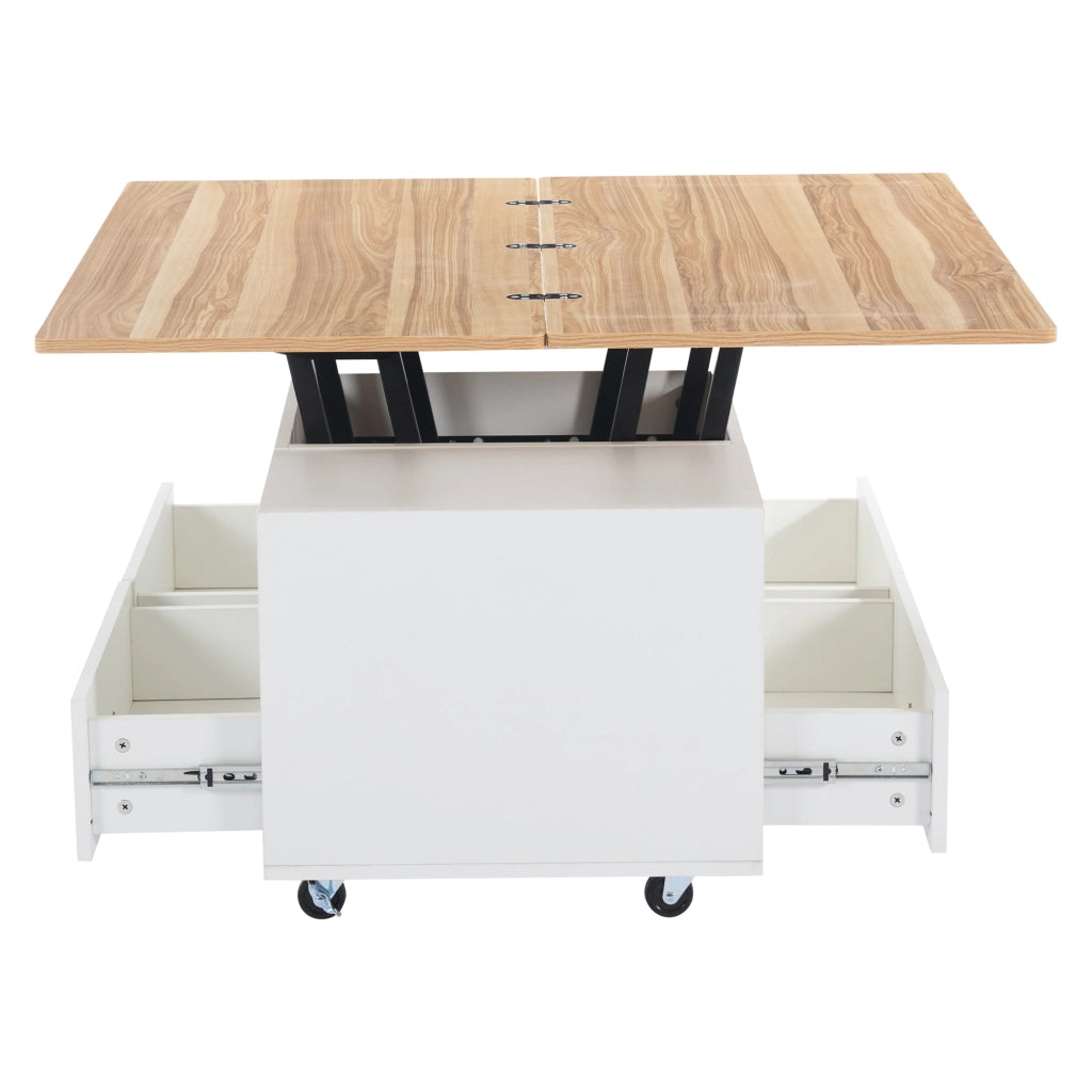 Tavolino da salotto regolabile in altezza - Zephmum- 100x50x47.5cm- 4 cassetti e tavoli idraulici