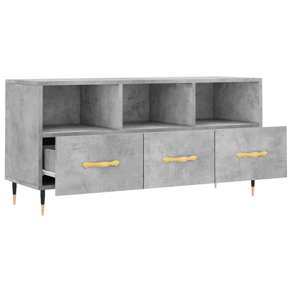 Mobile TV multimediale scaffale TV credenza mobile TV sala da pranzo soggiorno camera da letto 102 x 36 x 50 cm legno ingegnerizzato grigio 02_0025592