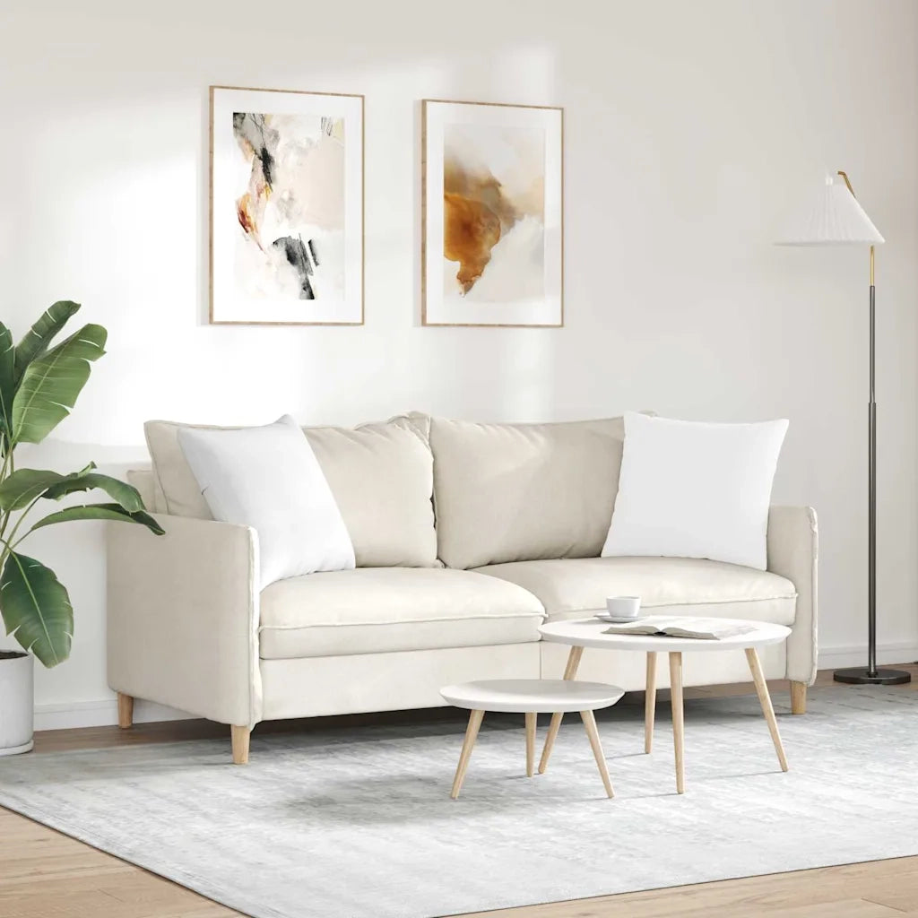 Cuscini da Divano 2 pz | Cuscini per sedie Bianco 50 x 50 cm Tessuto