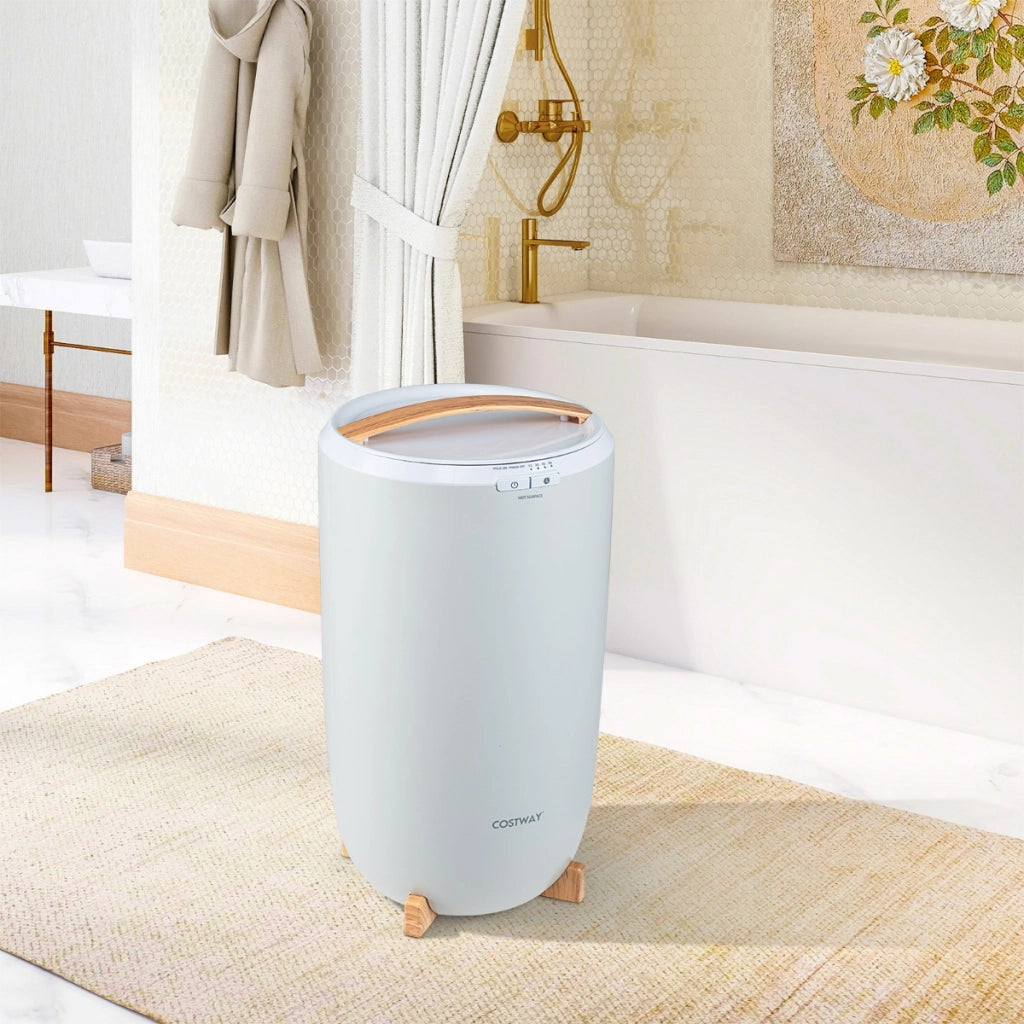 Scaldabiancheria 20 L con timer spegnimento automatico 15/30/45/60 minuti-Secchio portatile per scaldare 2 asciugamani oversize Grigio