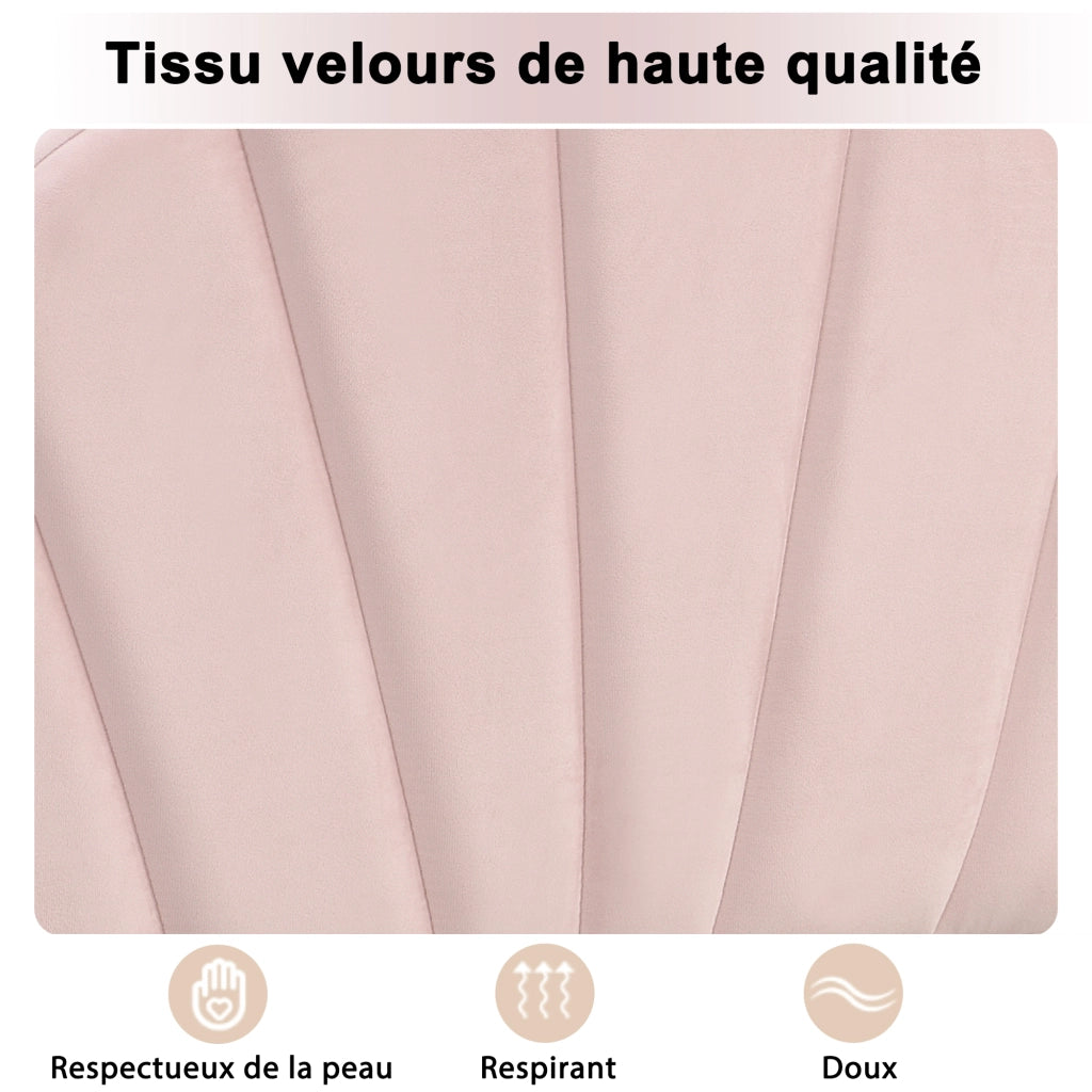 Letto Matrimoniale 140x190 cm con Testiera Regolabile in Velluto Rosa