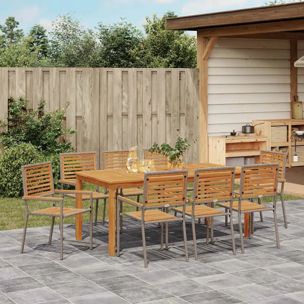 Set da Pranzo per Giardino 9 pcs Grigio 3365545
