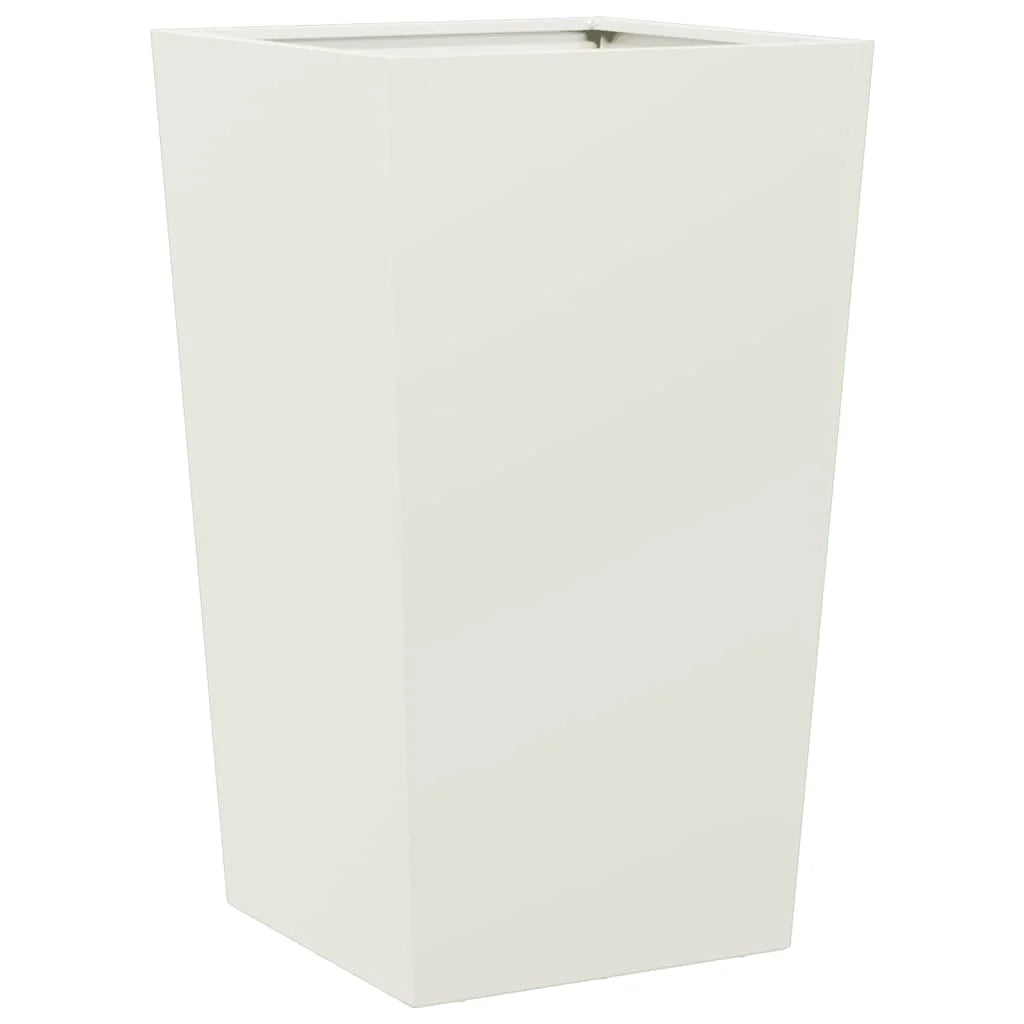 Fioriera rialzata per piante fiori giardino terrazze set da 2 45 x 45 x 75 cm acciaio bianco 02_0038979