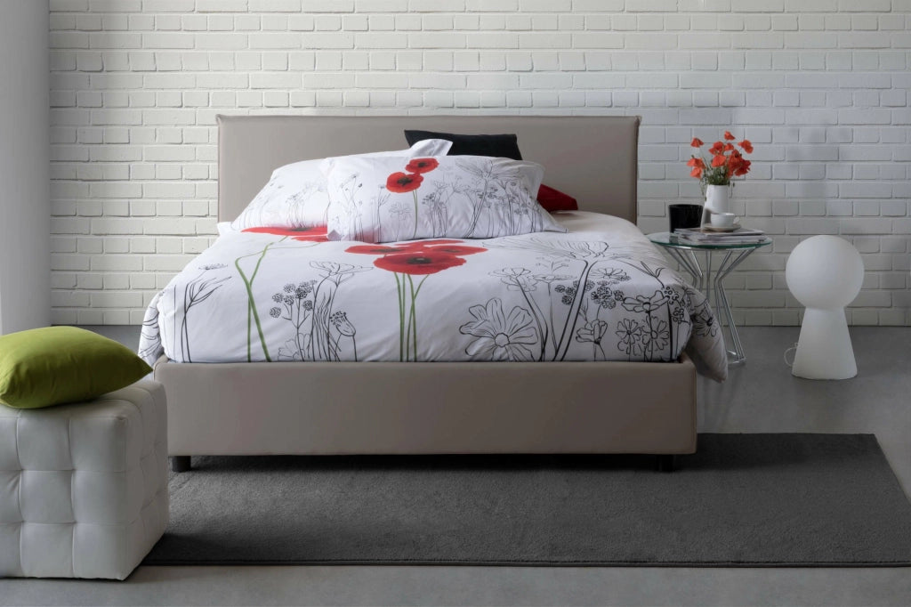 Letto Matrimoniale Arcan, Letto Matrimoniale Sfoderabile Made in Italy, Grigio Tortora\