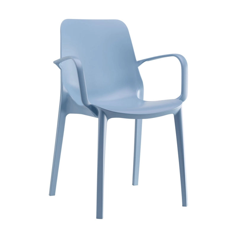 SET 4 SEDIE GINEVRA TECNOPOLIMERO CON BRACCIOLI SCAB DESIGN - Azzurro 62