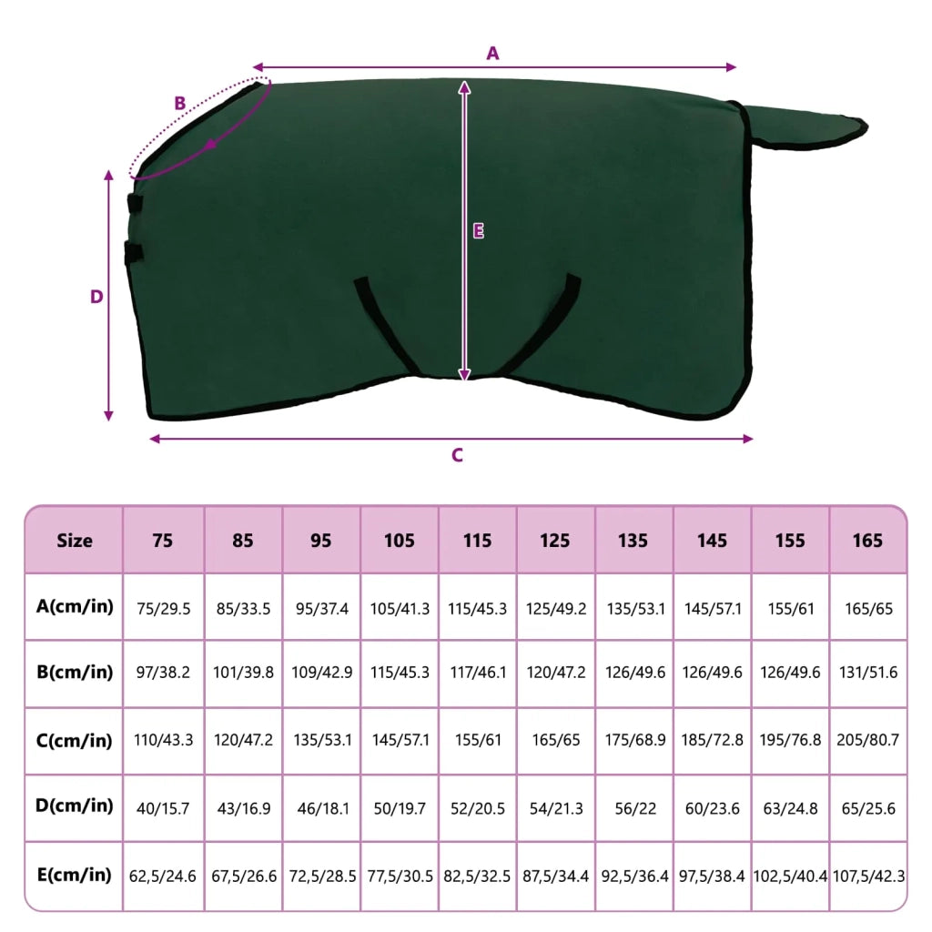 Coperta per Cavalli Verde scuro completo 105 cm Poliestere CFW2605223
