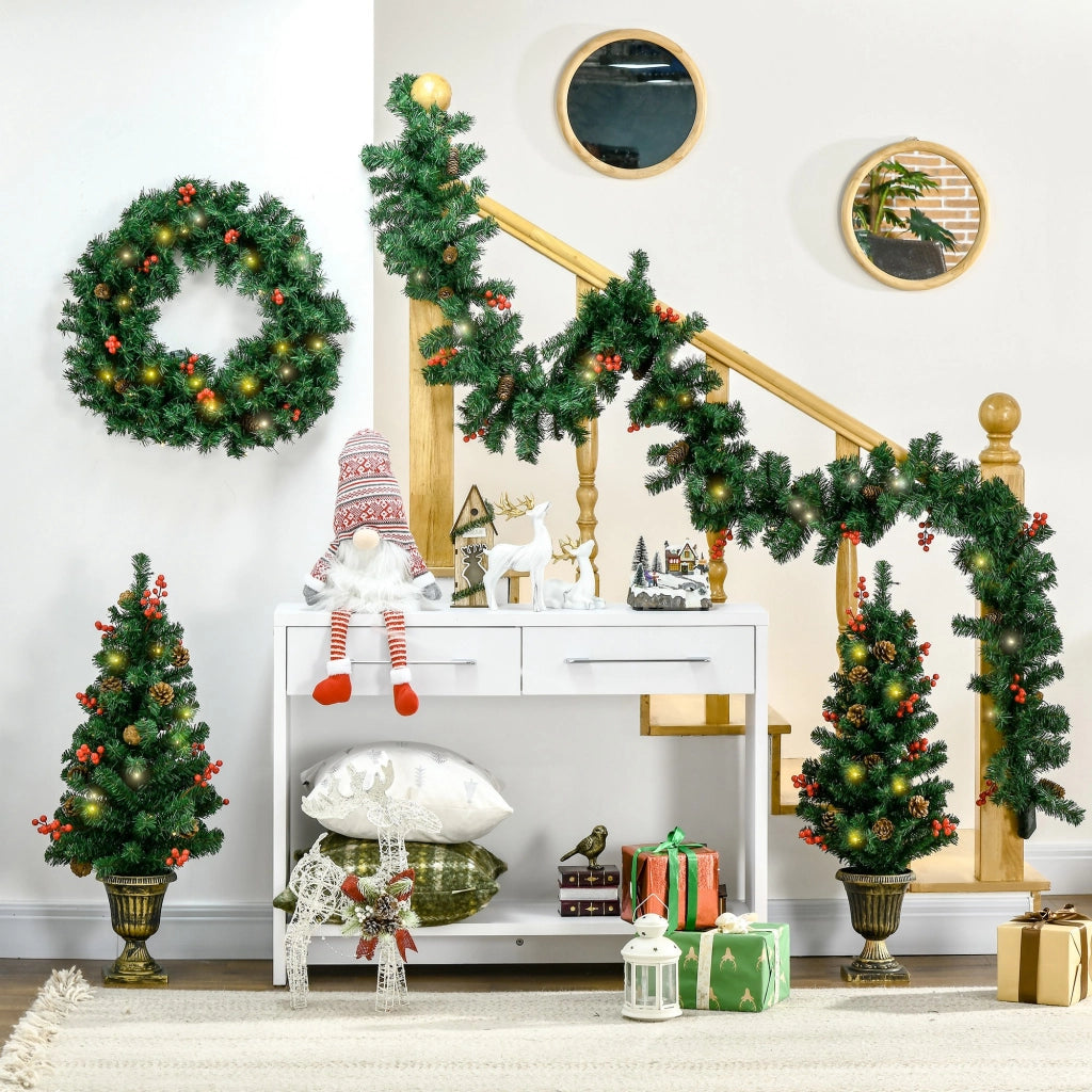 Decorazioni Natalizie Set 4 Pezzi ¨C zephmum ¨C Alberelli Ghirlanda Corona