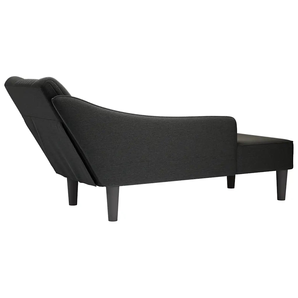 Sdraio con Bracciolo Destro in Tessuto Nero CFW1693592