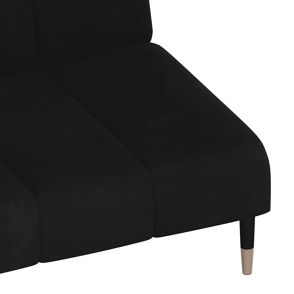 Divano Letto a 2 Posti Nero in Velluto 375880