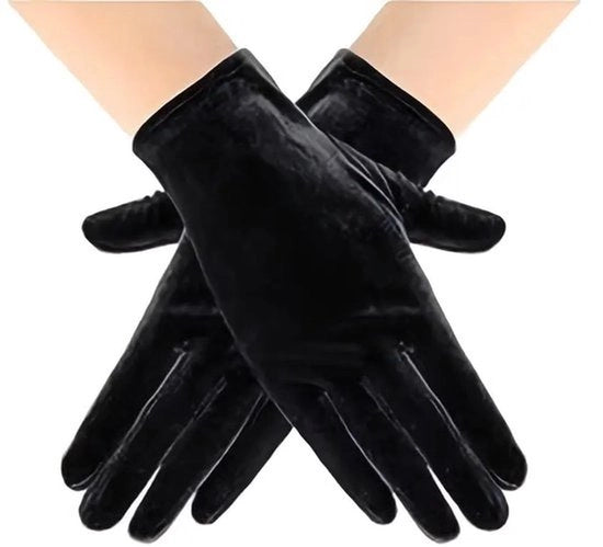 Quattro paia manopole per opera - guanti elastici in velluto fino al gomito, perfetti per una sola matinée di nozze e Halloween, lavabili a mano