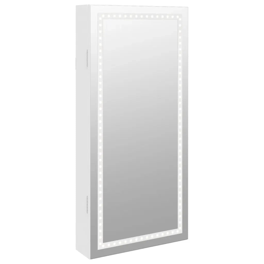 Armadio Portagioie a Specchio con Luci LED a Parete Bianco 353247