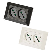 DOPPIA PRESA INCASSO PER SCATOLA SERIE 'OPERA PLUS' colore bianco  - FANTON